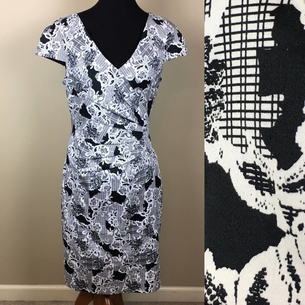 ModCloth black & white floral dress size M